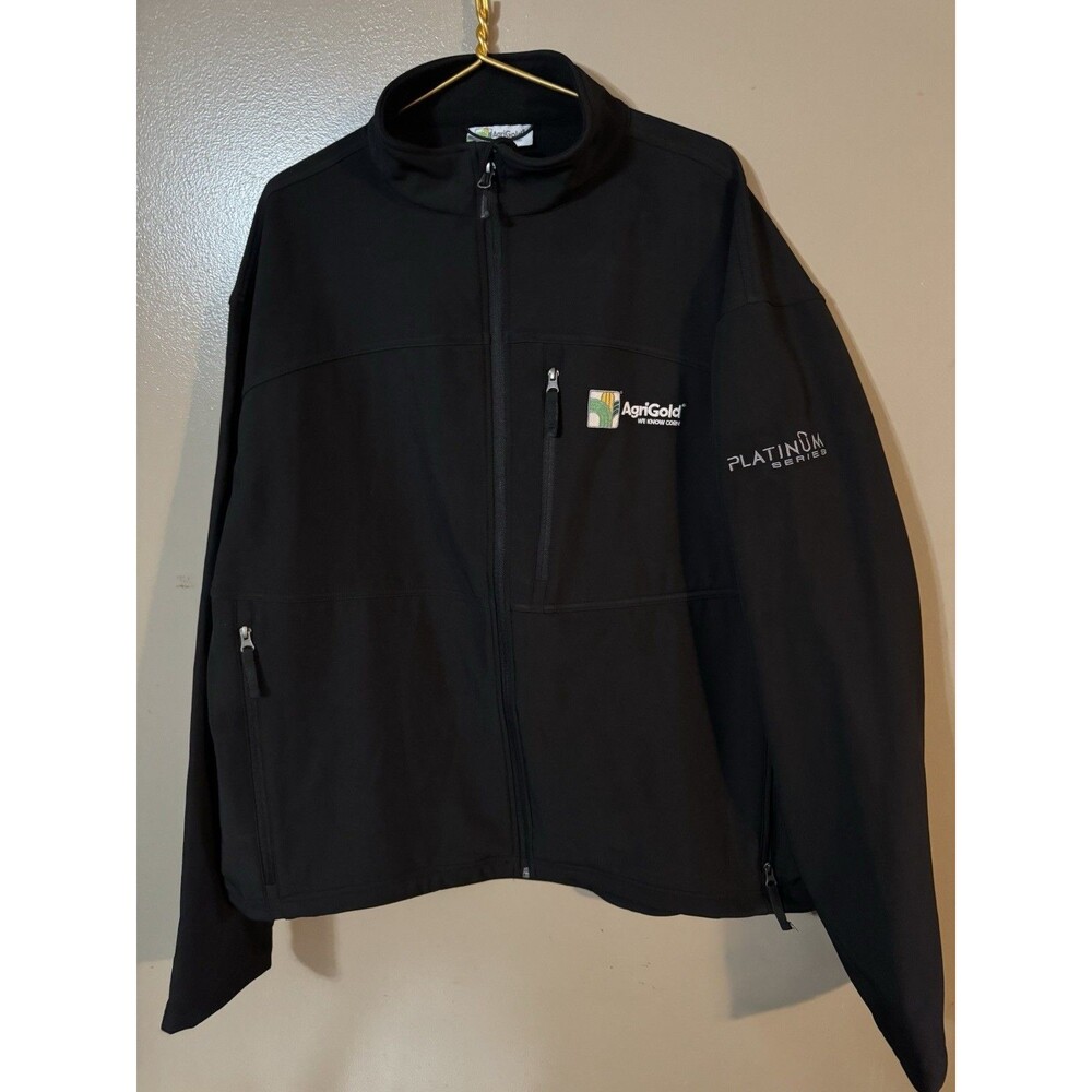 Agrigold Soft Shell Jacket Platinum Black Coat Size 3XL Full Zip Deep Pockets